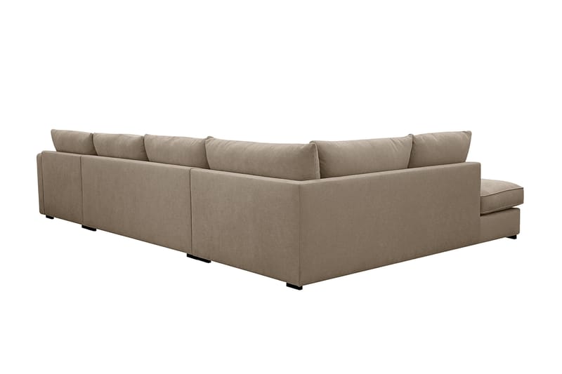 Rossita Lyx 5-seter Høyrevendt U-formet Ekstra dyp Sofa med Divan og Sjeselong i Stoff - Brun - Møbler - Sofaer - U-sofa