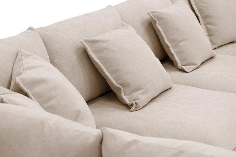 Rossita Lyx 5-seter Høyrevendt U-formet Ekstra dyp Sofa med Divan og Sjeselong i Stoff - Lys brun - Møbler - Sofaer - U-sofa