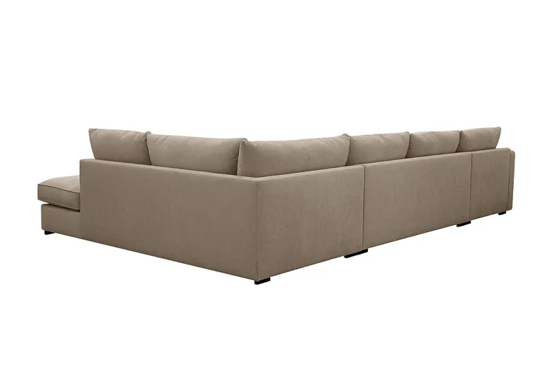 Rossita Lyx 5-seter Venstrevendt U-formet Ekstra dyp Sofa med Divan og Sjeselong i Stoff - Brun - Møbler - Sofaer - U-sofa