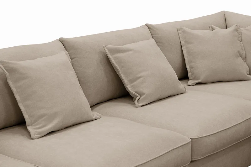 Rossita Lyx 5-seter Venstrevendt U-formet Ekstra dyp Sofa med Divan og Sjeselong i Stoff - Brun - Møbler - Sofaer - U-sofa