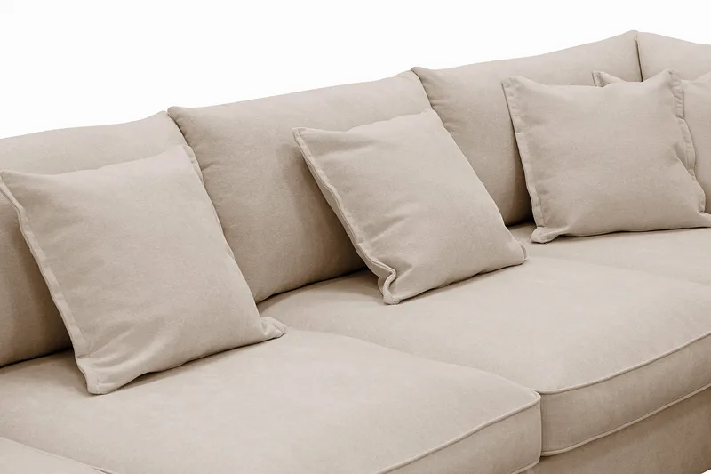 Rossita Lyx 5-seter Venstrevendt U-formet Ekstra dyp Sofa med Divan og Sjeselong i Stoff - Lys brun - Møbler - Sofaer - U-sofa