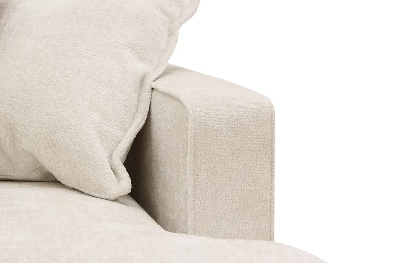 Rossita Lyx 5-seters høyrevendt U-formet ekstra dyp sofa med divan og sjeselong i chenille - Beige - Møbler - Sofaer - U-sofa