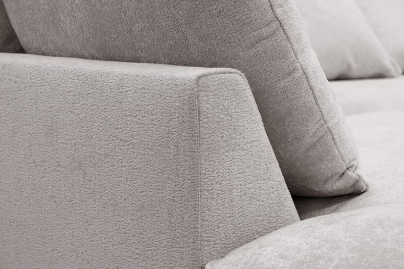 Rossita Lyx 5-seters høyrevendt U-formet ekstra dyp sofa med divan og sjeselong i chenille - Grå/Brun - Møbler - Sofaer - U-sofa