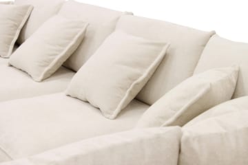 Rossita Lyx 5-seters høyrevendt U-formet ekstra dyp sofa med divan og sjeselong i chenille - Trenza 06, Beige Chenille - Møbler - Sofaer - U-sofa