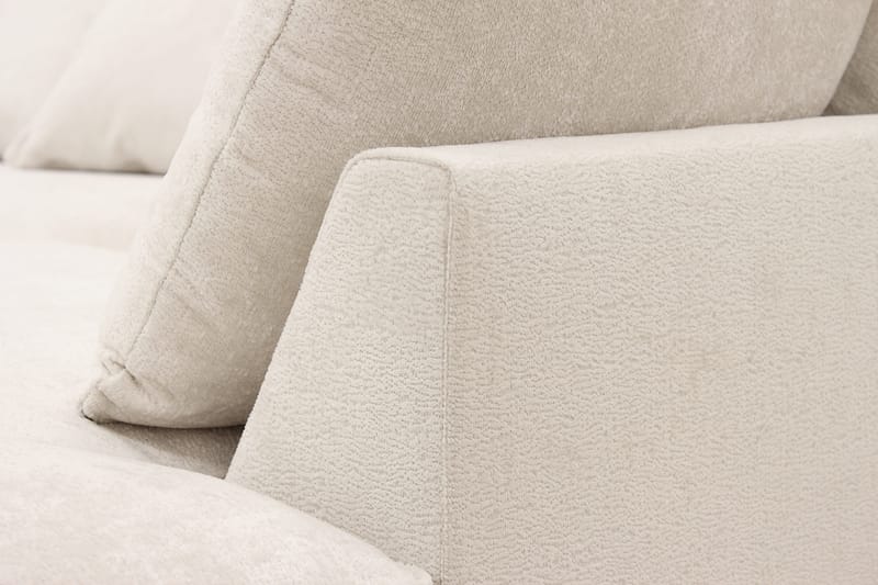 Rossita Lyx 5-seters høyrevendt U-formet ekstra dyp sofa med divan og sjeselong i chenille - Trenza 06, Beige Chenille - Møbler - Sofaer - U-sofa