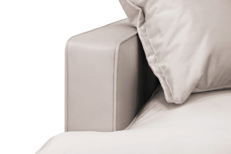 Rossita Lyx 5-seters høyrevendt U-formet ekstra dyp sofa med divan og sjeselong i fløyel - Beige - Møbler - Sofaer - U-sofa