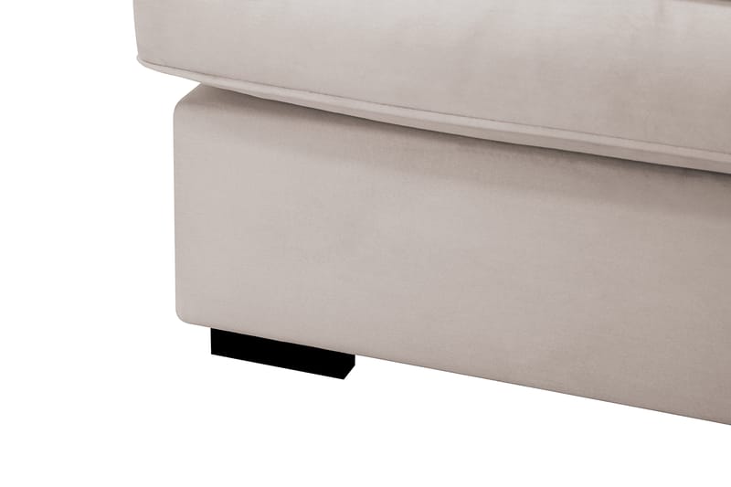 Rossita Lyx 5-seters høyrevendt U-formet ekstra dyp sofa med divan og sjeselong i fløyel - Beige - Møbler - Sofaer - U-sofa