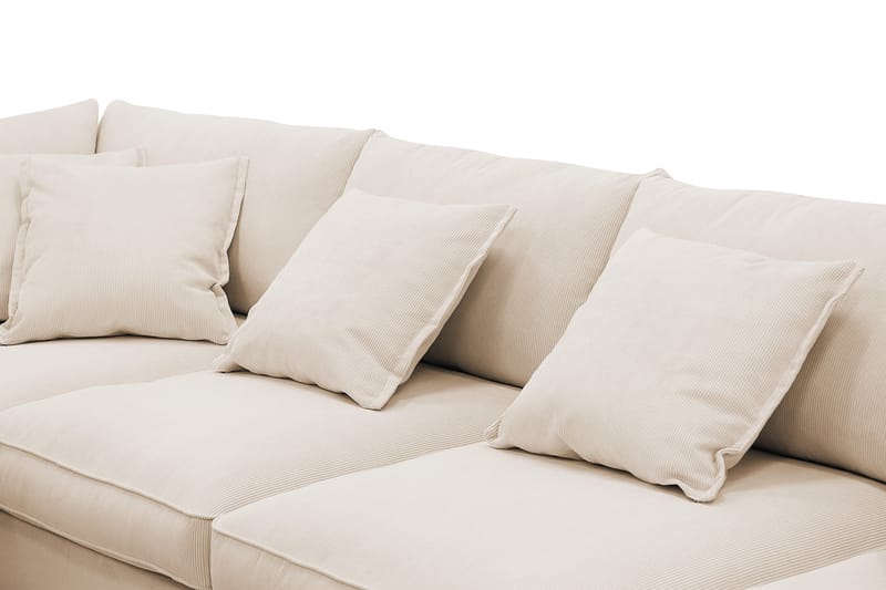 Rossita Lyx 5-seters høyrevendt U-formet ekstra dyp sofa med divan og sjeselong i manchester - Beige - Møbler - Sofaer - U-sofa