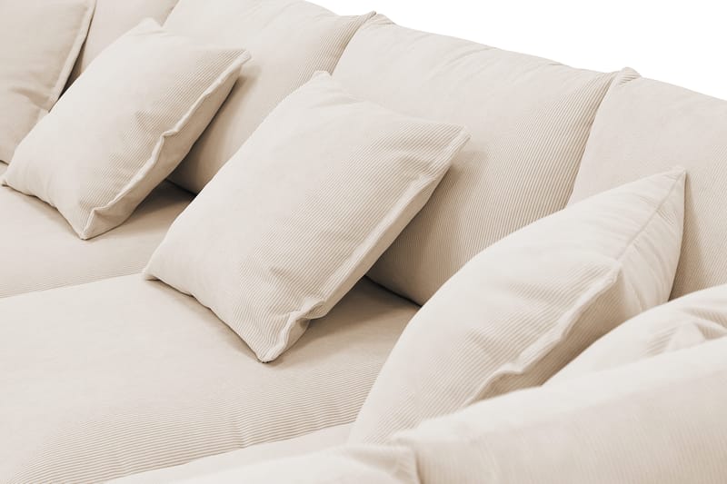 Rossita Lyx 5-seters høyrevendt U-formet ekstra dyp sofa med divan og sjeselong i manchester - Beige - Møbler - Sofaer - U-sofa
