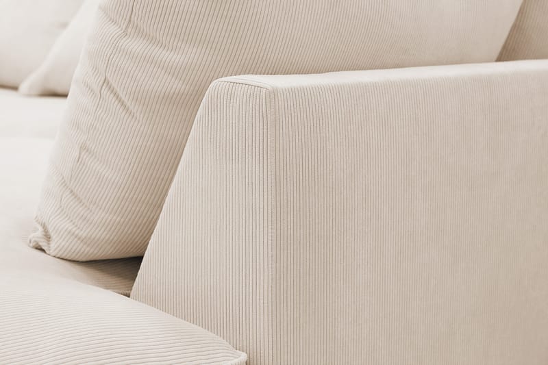 Rossita Lyx 5-seters høyrevendt U-formet ekstra dyp sofa med divan og sjeselong i manchester - Beige - Møbler - Sofaer - U-sofa