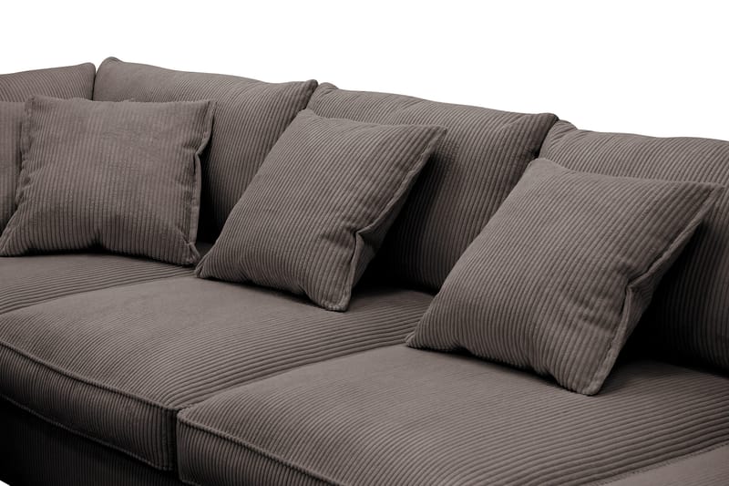 Rossita Lyx 5-seters høyrevendt U-formet ekstra dyp sofa med divan og sjeselong i manchester - Brun - Møbler - Sofaer - U-sofa