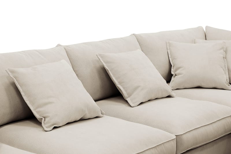 Rossita Lyx 5-seters høyrevendt U-formet ekstra dyp sofa med divan og sjeselong i manchester - Krem - Møbler - Sofaer - U-sofa