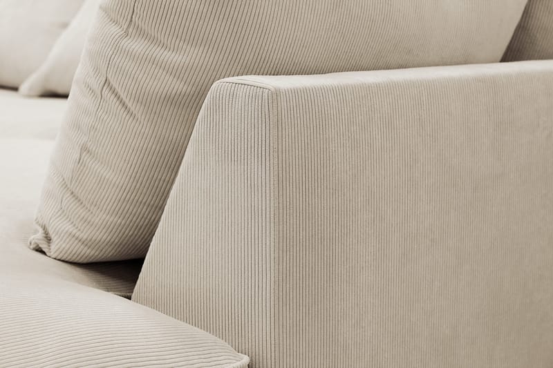 Rossita Lyx 5-seters høyrevendt U-formet ekstra dyp sofa med divan og sjeselong i manchester - Krem - Møbler - Sofaer - U-sofa