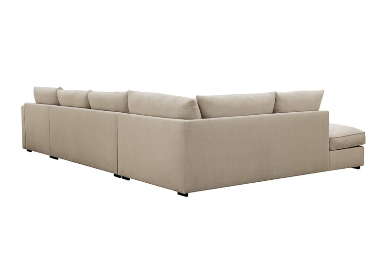 Rossita Lyx 5-seters høyrevendt U-formet ekstra dyp sofa med divan og sjeselong i manchester - Krem - Møbler - Sofaer - U-sofa