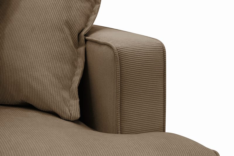 Rossita Lyx 5-seters høyrevendt U-formet ekstra dyp sofa med divan og sjeselong i manchester - Lysebrun - Møbler - Sofaer - U-sofa