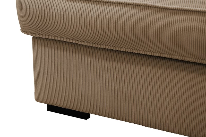 Rossita Lyx 5-seters høyrevendt U-formet ekstra dyp sofa med divan og sjeselong i manchester - Lysebrun - Møbler - Sofaer - U-sofa