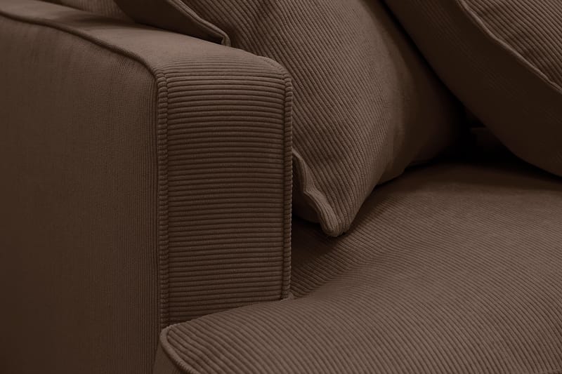 Rossita Lyx 5-seters høyrevendt U-formet ekstra dyp sofa med divan og sjeselong i manchester - Mørkebrun - Møbler - Sofaer - U-sofa
