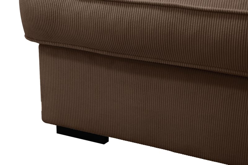 Rossita Lyx 5-seters høyrevendt U-formet ekstra dyp sofa med divan og sjeselong i manchester - Mørkebrun - Møbler - Sofaer - U-sofa