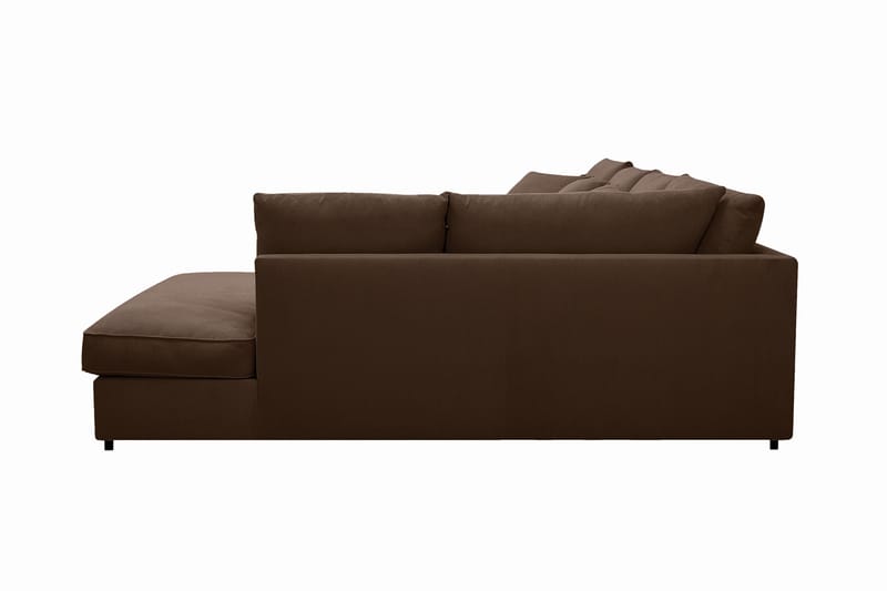 Rossita Lyx 5-seters høyrevendt U-formet ekstra dyp sofa med divan og sjeselong i manchester - Mørkebrun - Møbler - Sofaer - U-sofa