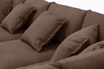 Rossita Lyx 5-seters høyrevendt U-formet ekstra dyp sofa med divan og sjeselong i manchester - Mørkebrun - Møbler - Sofaer - U-sofa