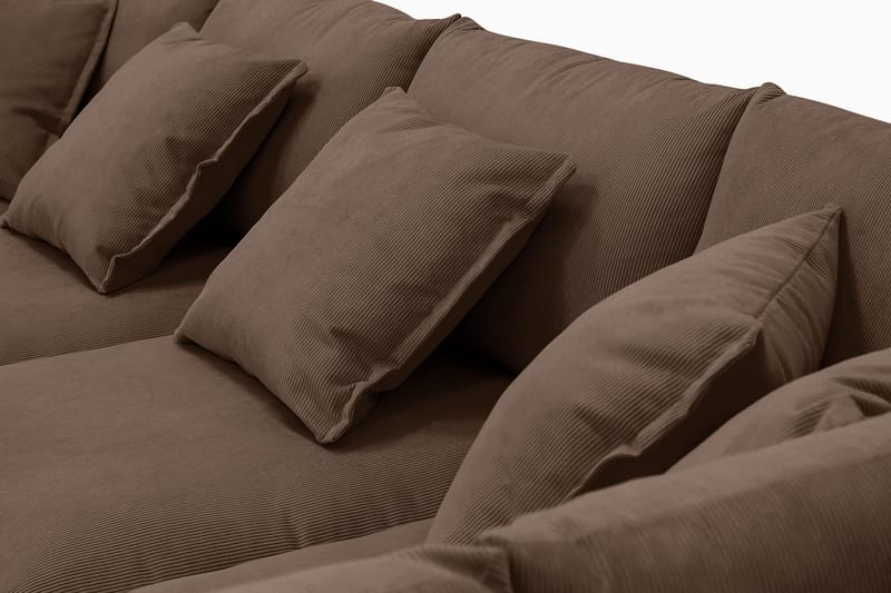 Rossita Lyx 5-seters høyrevendt U-formet ekstra dyp sofa med divan og sjeselong i manchester - Mørkebrun - Møbler - Sofaer - U-sofa