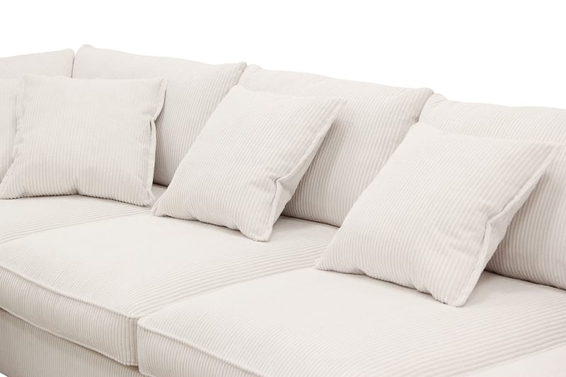 Rossita Lyx 5-seters høyrevendt U-formet ekstra dyp sofa med divan og sjeselong i manchester - Naturhvit - Møbler - Sofaer - U-sofa