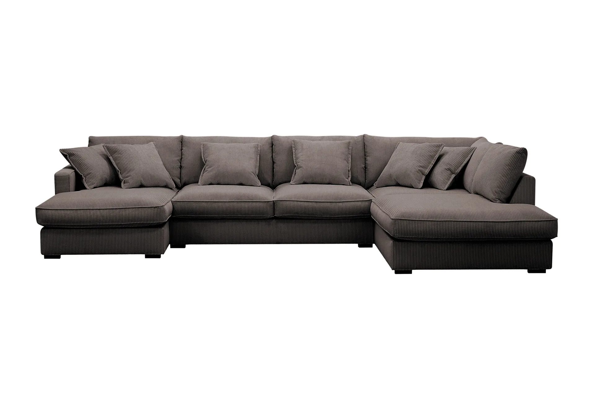Rossita Lyx 5-seters høyrevendt U-formet ekstra dyp sofa med divan og sjeselong i manchester - Taupe