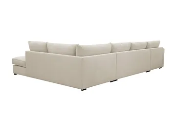 Rossita Lyx 5-seters høyrevendt U-formet ekstra dyp sofa med divan og sjeselong i stoff - Beige - Møbler - Sofaer - U-sofa