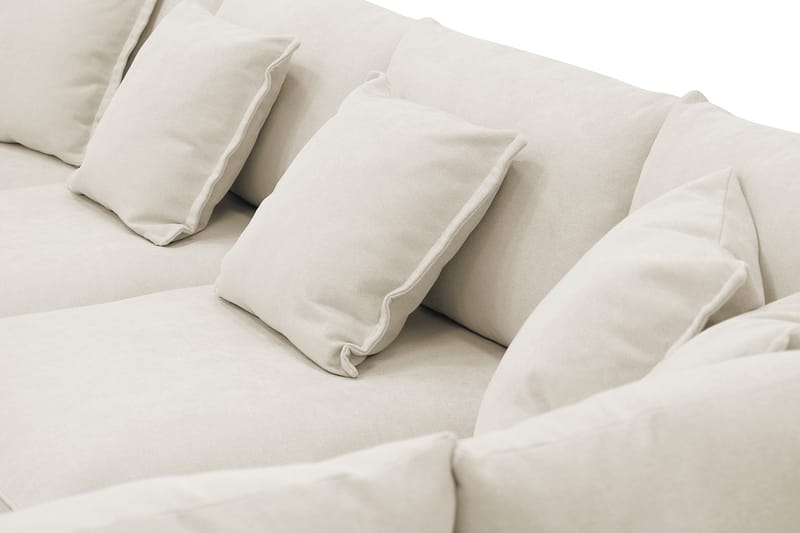 Rossita Lyx 5-seters høyrevendt U-formet ekstra dyp sofa med divan og sjeselong i stoff - Beige - Møbler - Sofaer - U-sofa