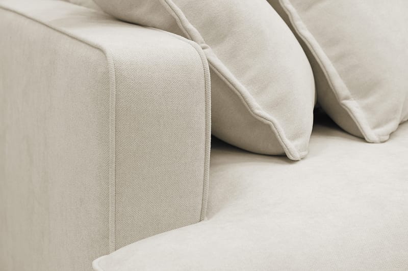 Rossita Lyx 5-seters høyrevendt U-formet ekstra dyp sofa med divan og sjeselong i stoff - Beige - Møbler - Sofaer - U-sofa