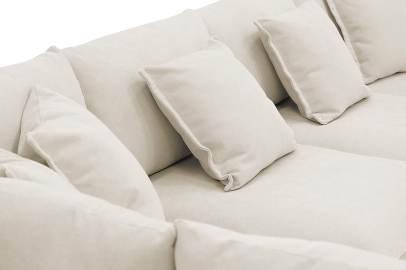 Rossita Lyx 5-seters høyrevendt U-formet ekstra dyp sofa med divan og sjeselong i stoff - Beige - Møbler - Sofaer - U-sofa