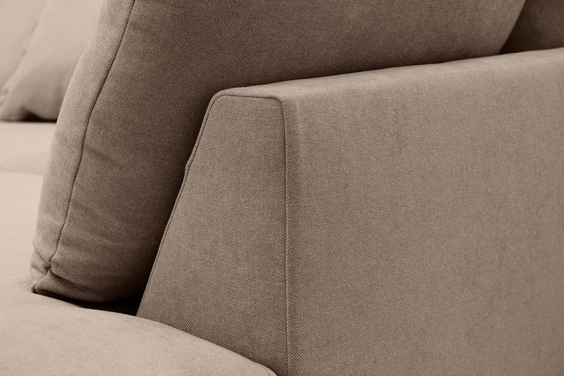 Rossita Lyx 5-seters høyrevendt U-formet ekstra dyp sofa med divan og sjeselong i stoff - Mørkebrun - Møbler - Sofaer - U-sofa