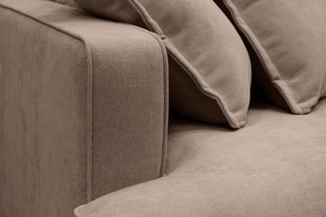 Rossita Lyx 5-seters høyrevendt U-formet ekstra dyp sofa med divan og sjeselong i stoff - Mørkebrun - Møbler - Sofaer - U-sofa
