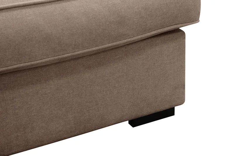 Rossita Lyx 5-seters høyrevendt U-formet ekstra dyp sofa med divan og sjeselong i stoff - Mørkebrun - Møbler - Sofaer - U-sofa