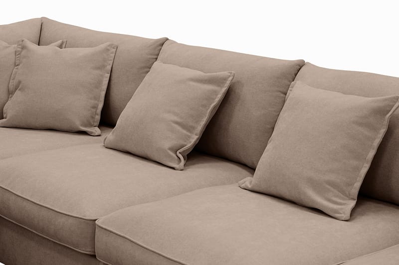 Rossita Lyx 5-seters høyrevendt U-formet ekstra dyp sofa med divan og sjeselong i stoff - Mørkebrun - Møbler - Sofaer - U-sofa