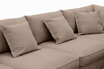 Rossita Lyx 5-seters høyrevendt U-formet ekstra dyp sofa med divan og sjeselong i stoff - Mørkebrun - Møbler - Sofaer - U-sofa