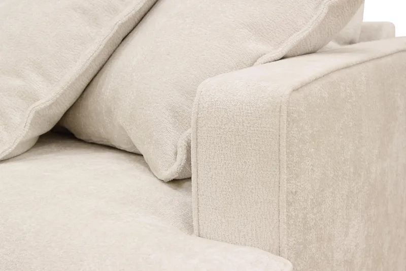 Rossita Lyx 5-seters venstrevendt U-formet ekstra dyp sofa med divan og sjeselong i chenille - Beige - Møbler - Sofaer - U-sofa