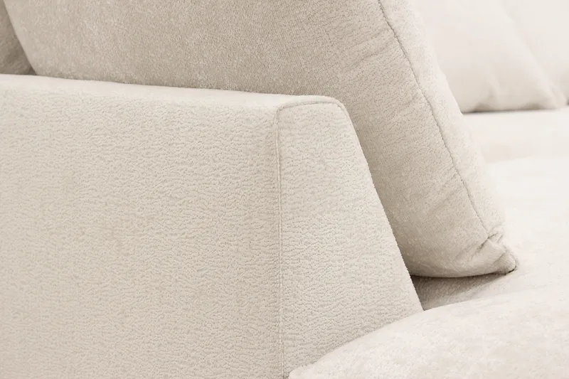 Rossita Lyx 5-seters venstrevendt U-formet ekstra dyp sofa med divan og sjeselong i chenille - Beige - Møbler - Sofaer - U-sofa