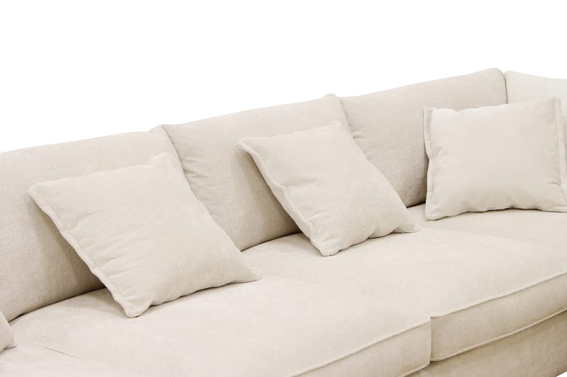 Rossita Lyx 5-seters venstrevendt U-formet ekstra dyp sofa med divan og sjeselong i chenille - Beige - Møbler - Sofaer - U-sofa