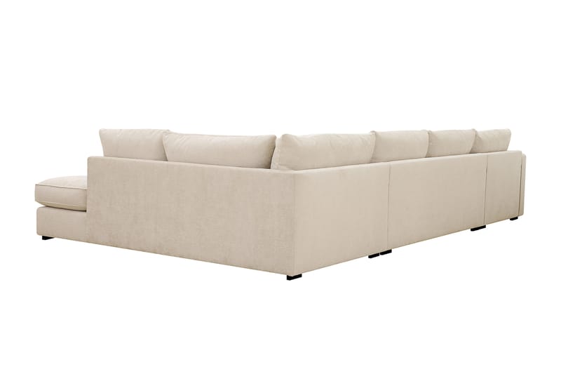 Rossita Lyx 5-seters venstrevendt U-formet ekstra dyp sofa med divan og sjeselong i chenille - Beige - Møbler - Sofaer - U-sofa