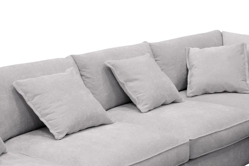 Rossita Lyx 5-seters venstrevendt U-formet ekstra dyp sofa med divan og sjeselong i chenille - Grå - Møbler - Sofaer - U-sofa