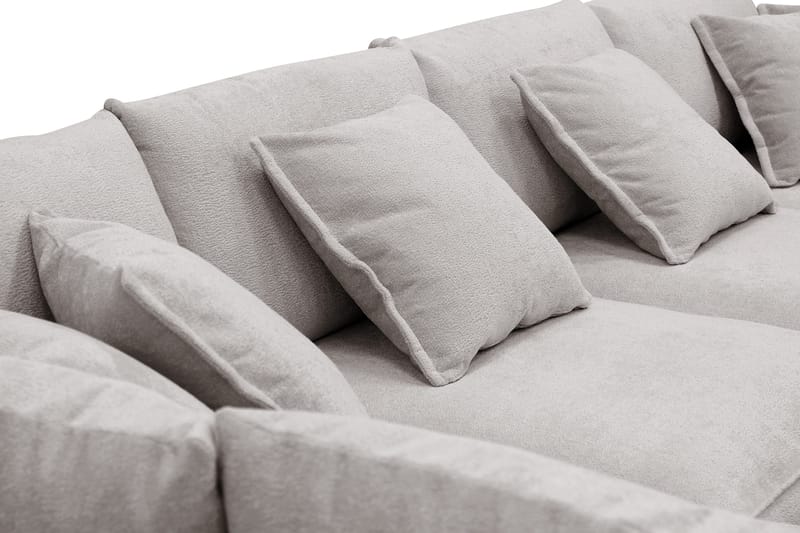 Rossita Lyx 5-seters venstrevendt U-formet ekstra dyp sofa med divan og sjeselong i chenille - Grå/Brun - Møbler - Sofaer - U-sofa