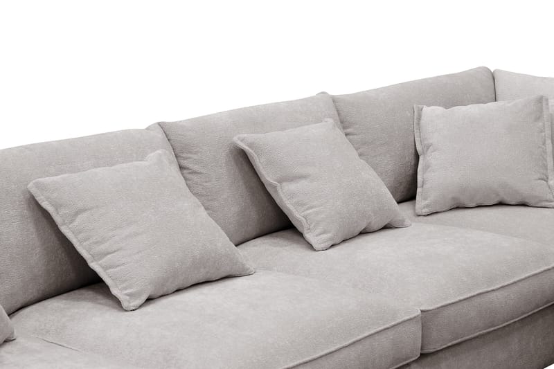 Rossita Lyx 5-seters venstrevendt U-formet ekstra dyp sofa med divan og sjeselong i chenille - Grå/Brun - Møbler - Sofaer - U-sofa