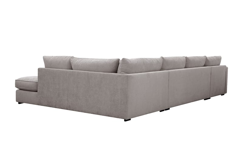 Rossita Lyx 5-seters venstrevendt U-formet ekstra dyp sofa med divan og sjeselong i chenille - Grå/Brun - Møbler - Sofaer - U-sofa