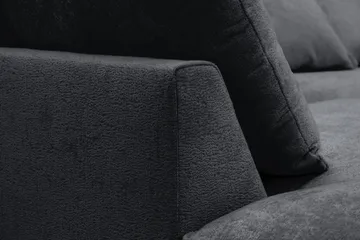 Rossita Lyx 5-seters venstrevendt U-formet ekstra dyp sofa med divan og sjeselong i chenille - Svart - Møbler - Sofaer - U-sofa