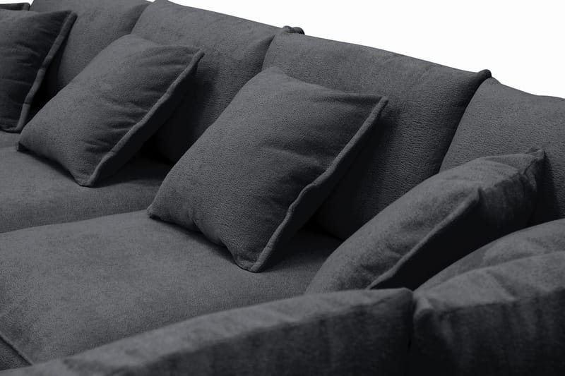 Rossita Lyx 5-seters venstrevendt U-formet ekstra dyp sofa med divan og sjeselong i chenille - Svart - Møbler - Sofaer - U-sofa