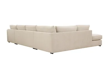 Rossita Lyx 5-seters venstrevendt U-formet ekstra dyp sofa med divan og sjeselong i chenille - Trenza 06, Beige Chenille - Møbler - Sofaer - U-sofa