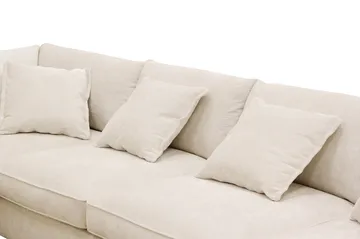 Rossita Lyx 5-seters venstrevendt U-formet ekstra dyp sofa med divan og sjeselong i chenille - Trenza 06, Beige Chenille - Møbler - Sofaer - U-sofa