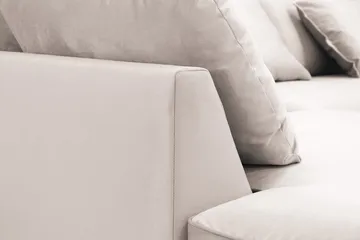 Rossita Lyx 5-seters venstrevendt U-formet ekstra dyp sofa med divan og sjeselong i fløyel - Beige - Møbler - Sofaer - U-sofa