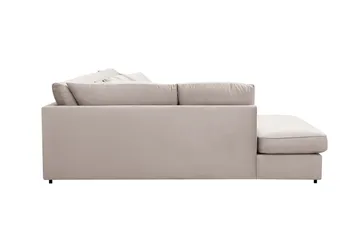 Rossita Lyx 5-seters venstrevendt U-formet ekstra dyp sofa med divan og sjeselong i fløyel - Beige - Møbler - Sofaer - U-sofa